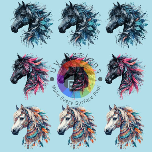 4 cm Paarden met veren nr 1