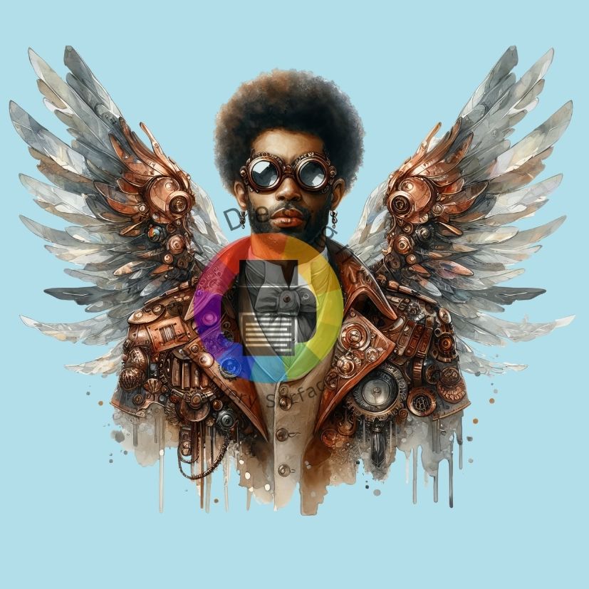 12 cm Steampunk Afro male fairy nr 2