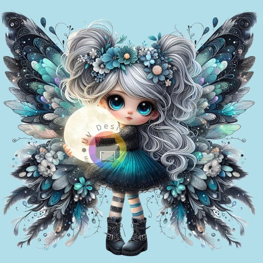 Butterfly girl with heart no. 3