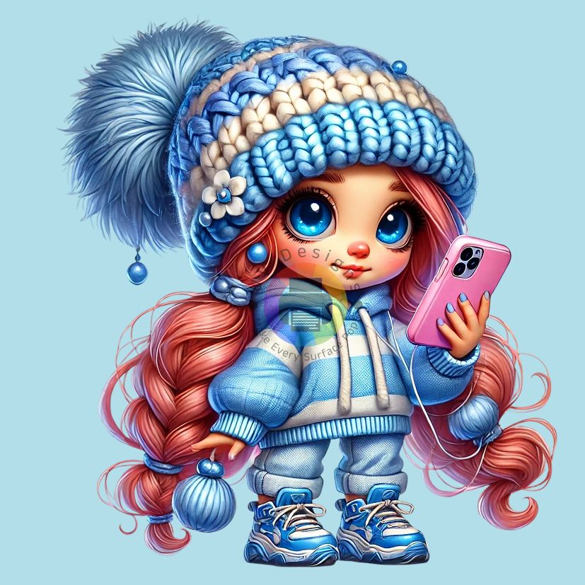 12 cm Chibi meisje met GSM nr 2