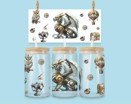 16oz Witte draken steampunk wrap