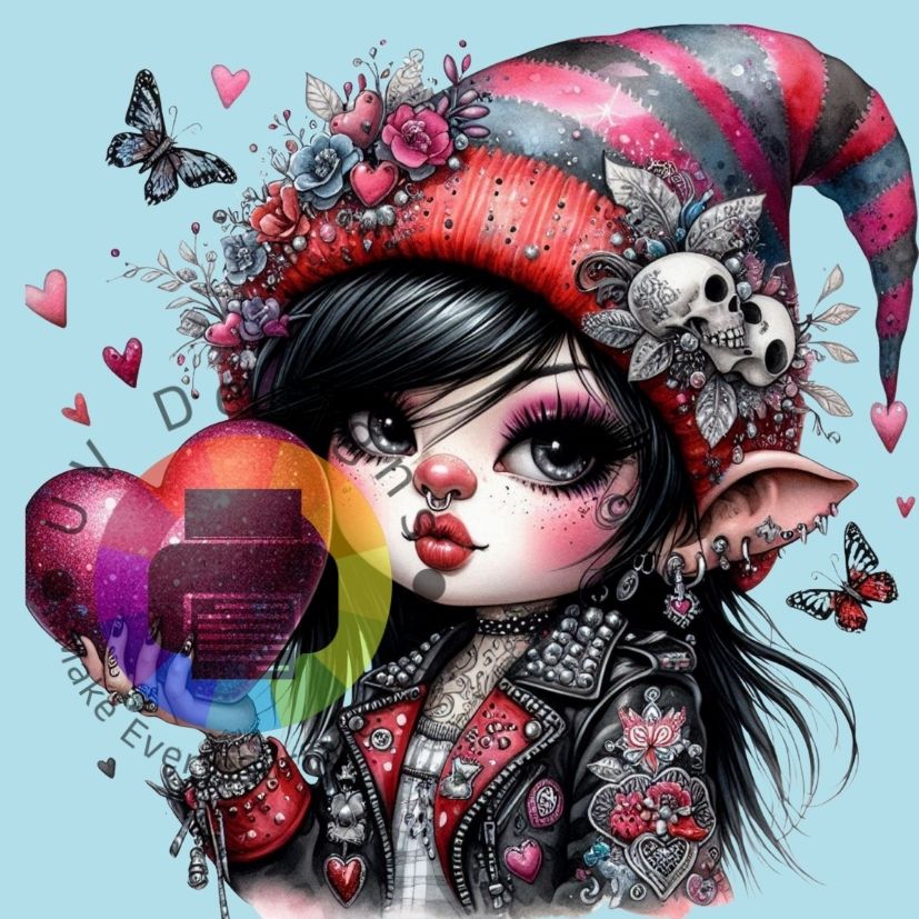 Gothic gnome meisje - rood nr 6