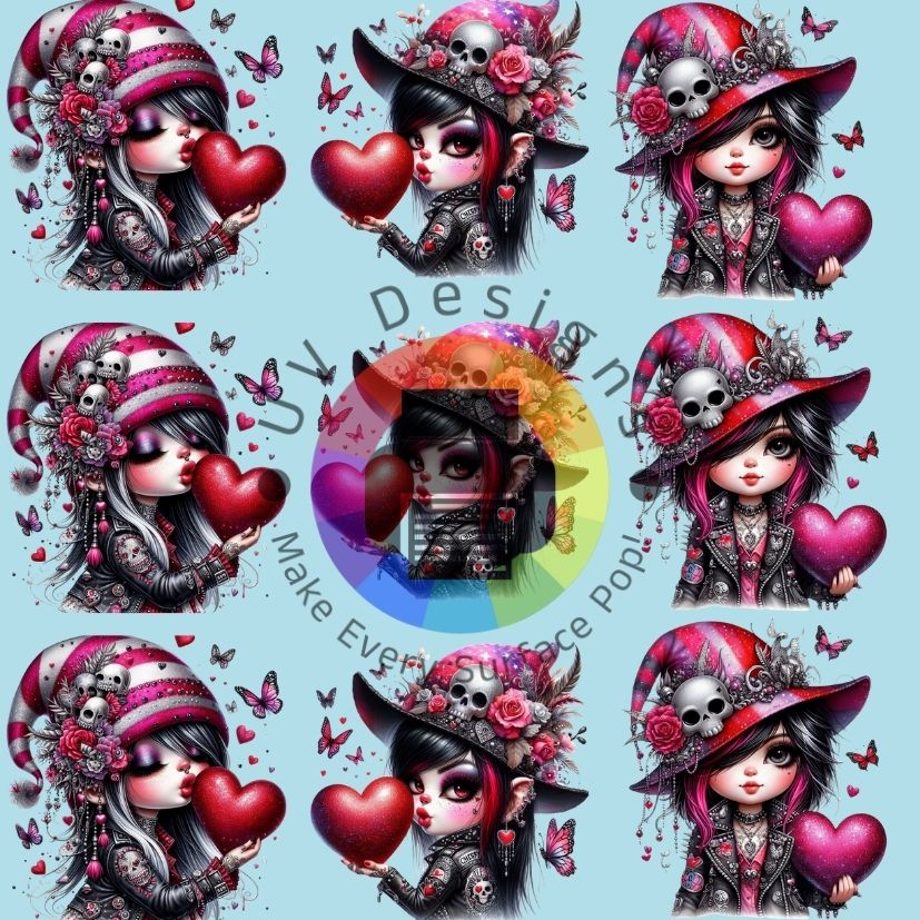 4 cm Gothic gnome meisjes - Rood