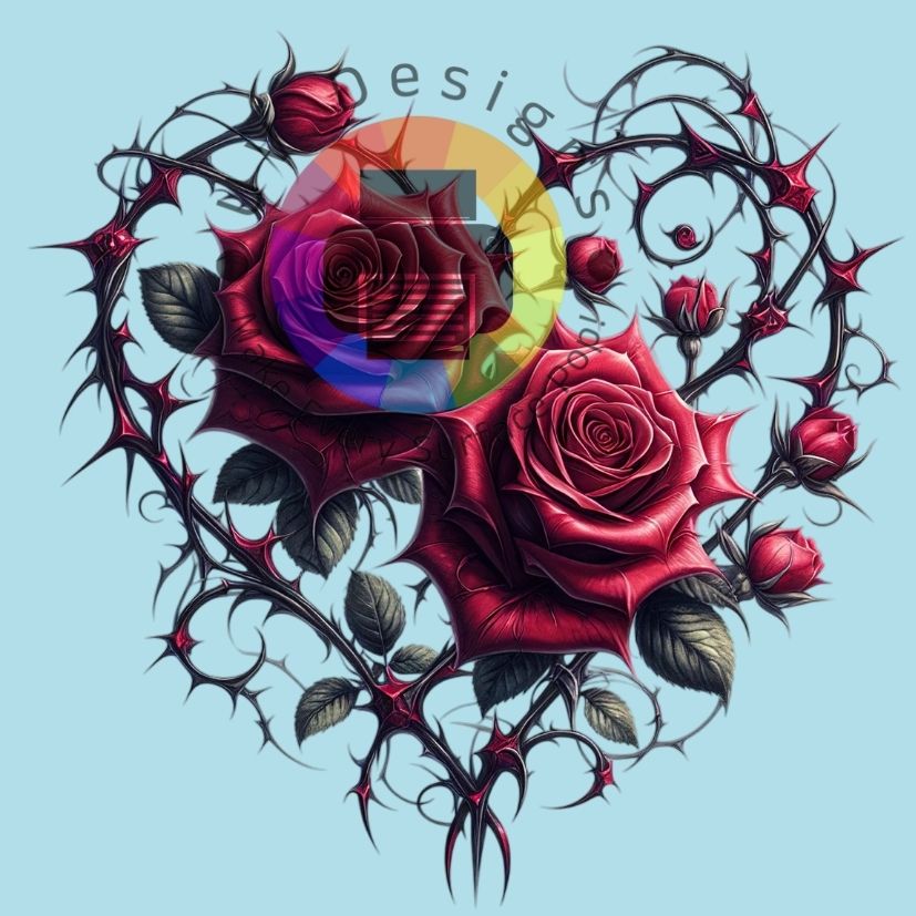 Gothic Hart van doorn met rozen nr 1