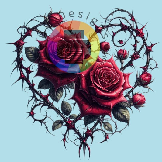 Gothic Hart van doorn met rozen nr 1