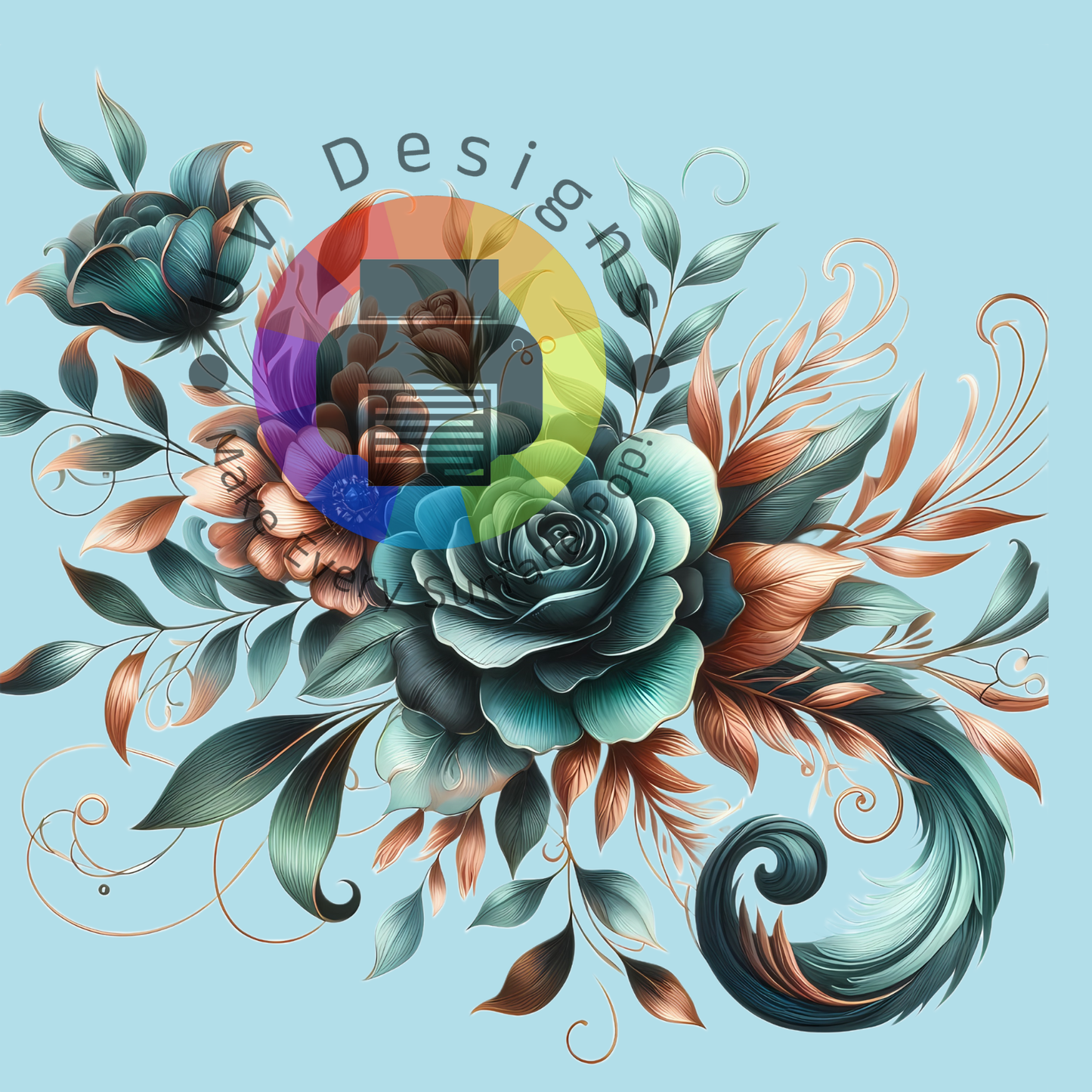 Groen - bruine bloemen set nr 3