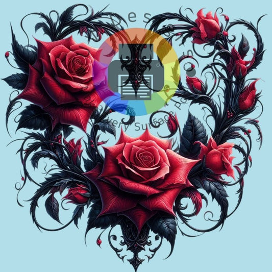 Gothic Hart van doorn met rozen nr 2