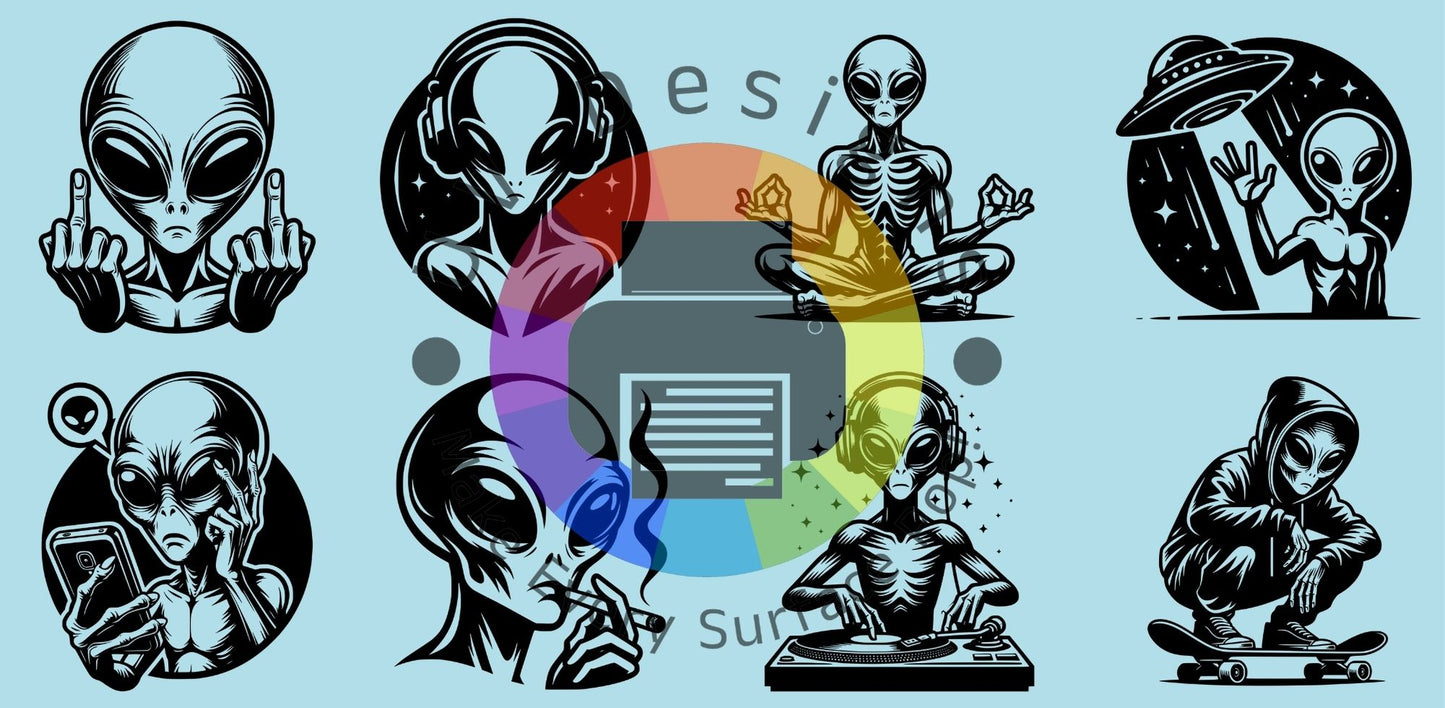 16oz  Aliens - zwart