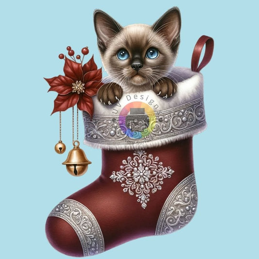 Kitten in Christmas Stocking No. 9