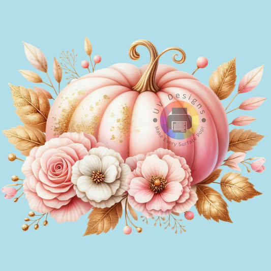 12 cm Roze pompoen met rozen nr 1