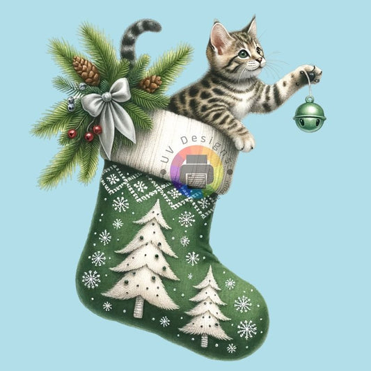 Kitten in Christmas Stocking No. 10