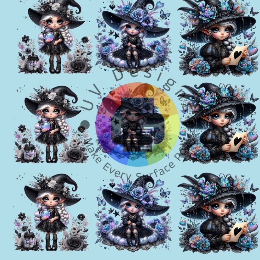 4 cm Elfen in het zwart - paars