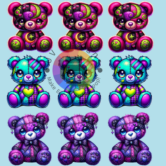 4 cm Gothic teddy bears nr 1