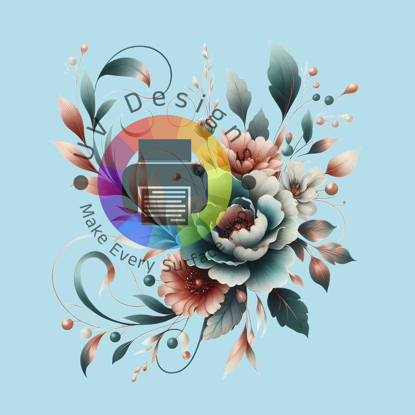 Groen - bruine bloemen set nr 7