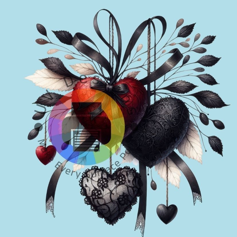 Rood - zwarte kanten harten