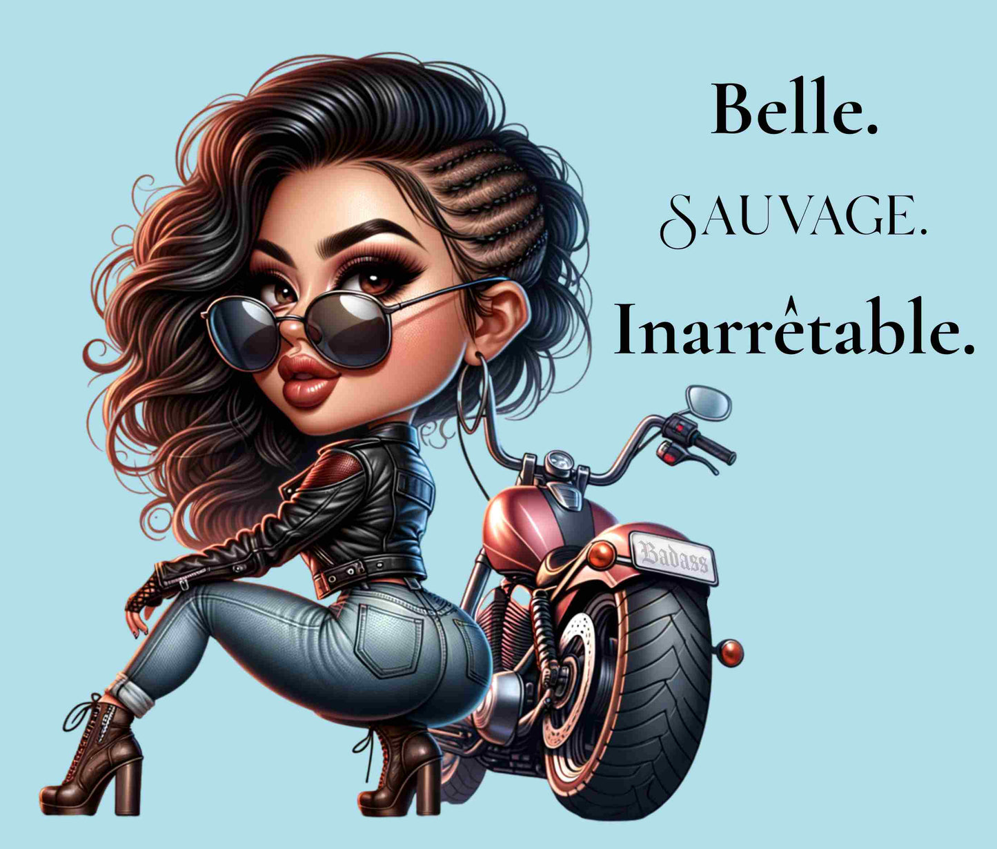 20oz Badass...Motorcycle Woman ENG + FR