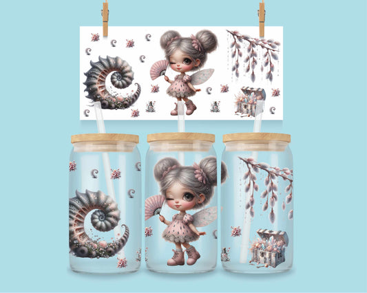 16oz Pink - fairy theme no. 1
