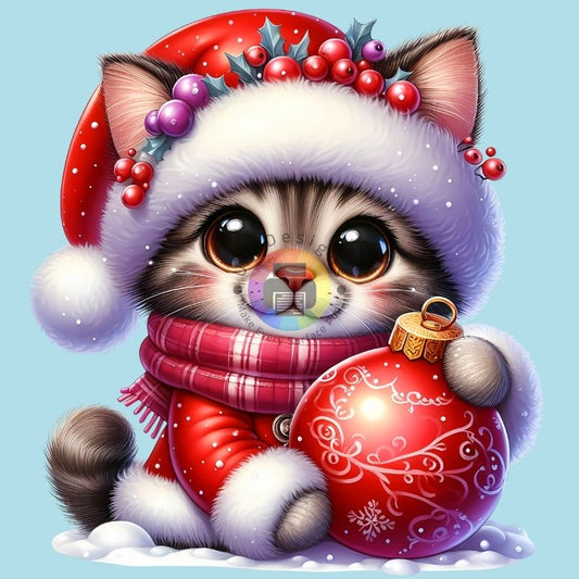 12 cm Christmas kitten no. 2