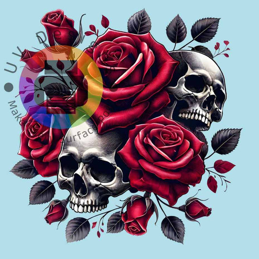Crâne aux roses rouges n° 2
