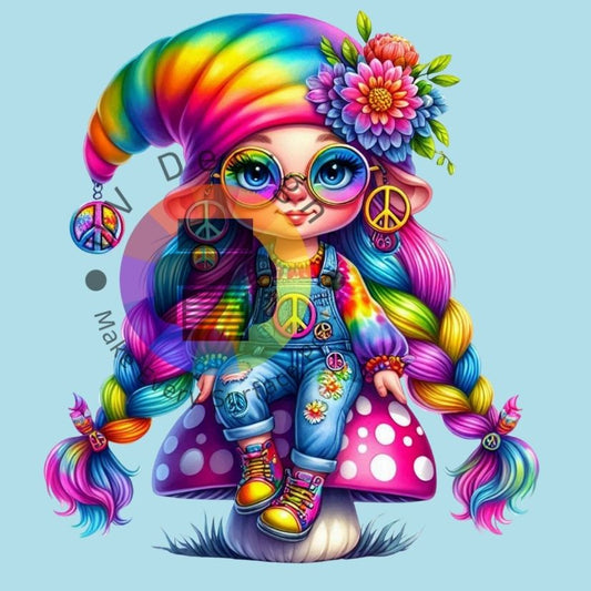 Regenboog hippie gnome nr 1