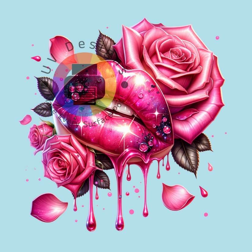 Roze lippen met rozen nr 2