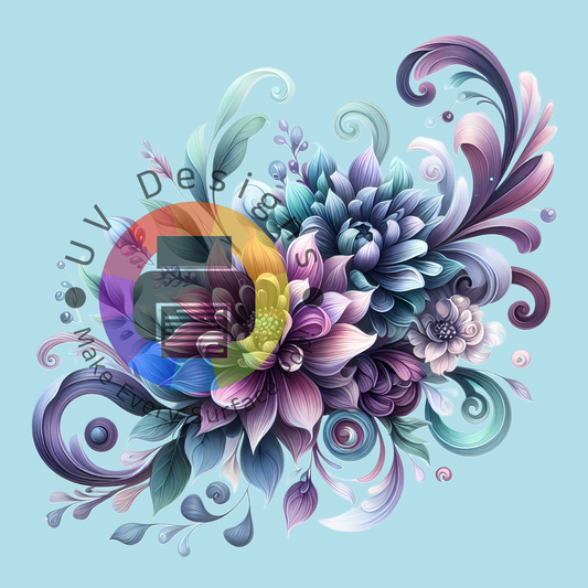 Paars groene bloemen nr 2