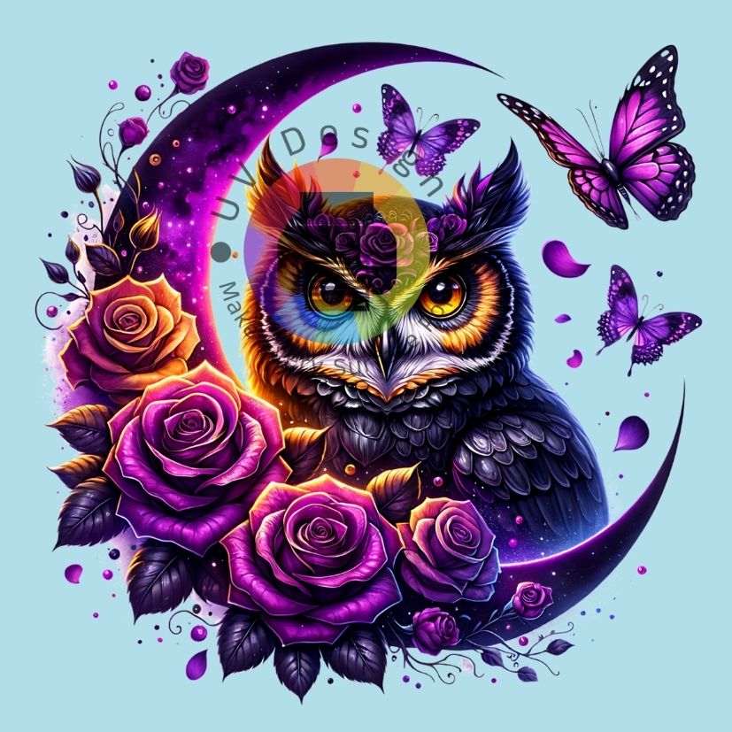 paarse gothic maan rozen uil