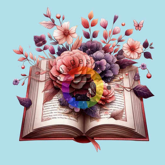 12 cm Boek met bloemen