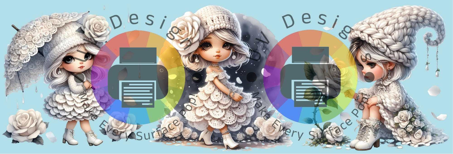 11oz Witte bloemen meisjes nr 1