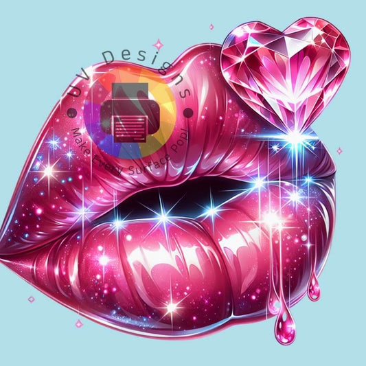 Roze lippen met hart