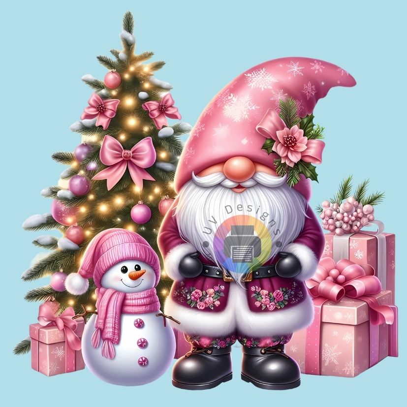 12 cm Roze kerst kabouter nr 5