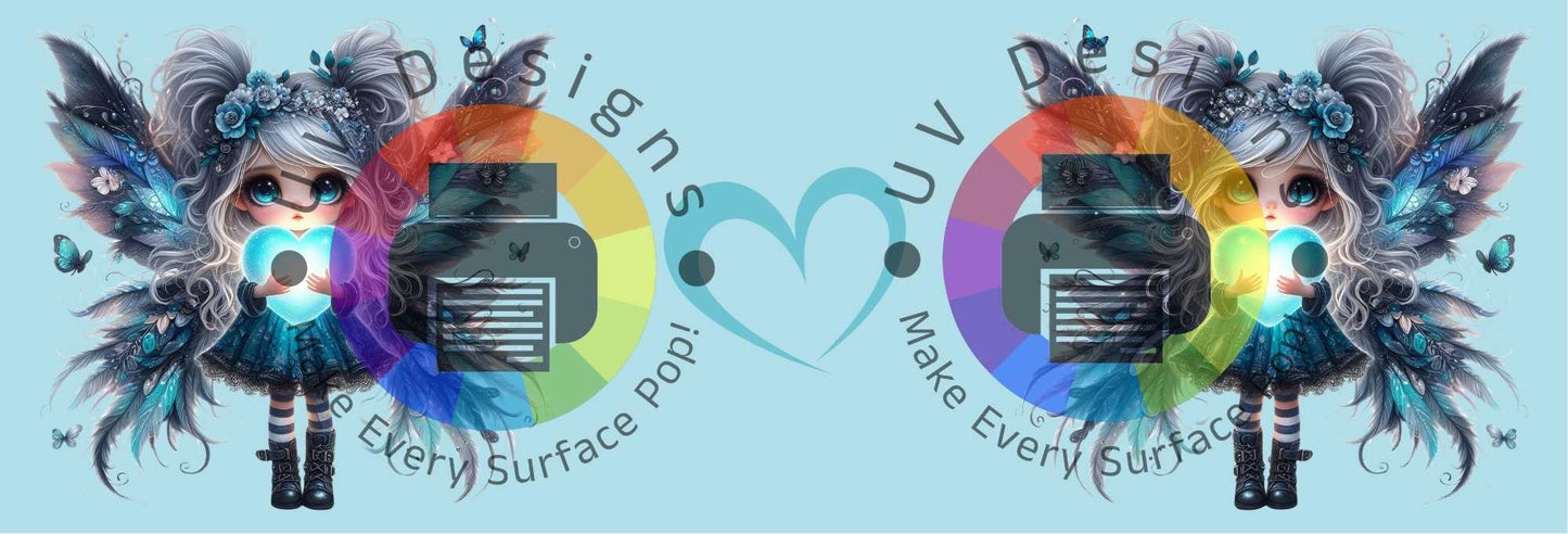 11oz Engel meisjes met blauw hart