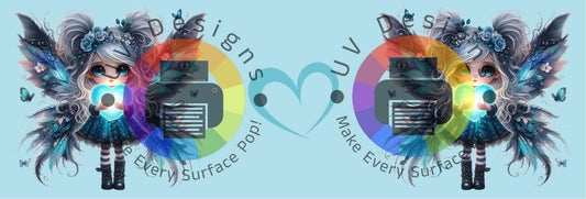 11oz Engel meisjes met blauw hart