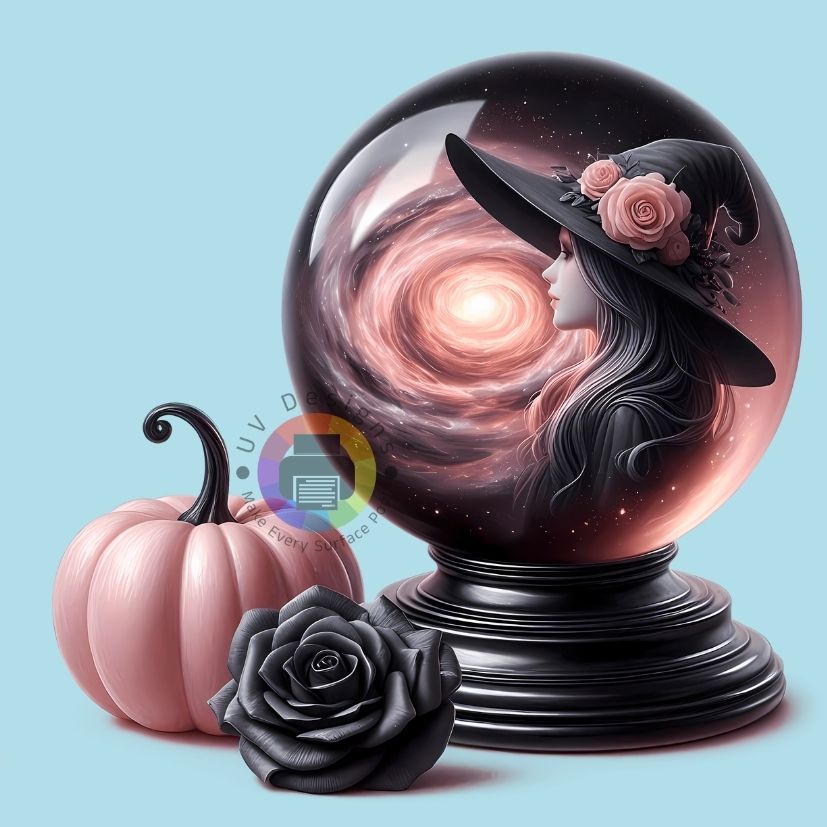 Boule de verre - sorcière - citrouille