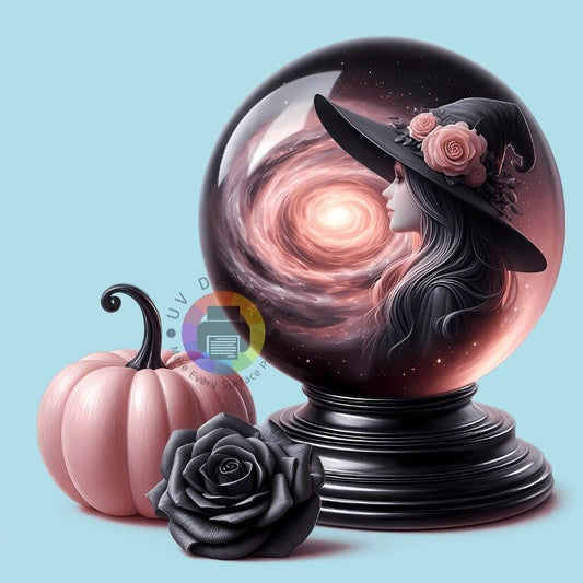 Boule de verre - sorcière - citrouille