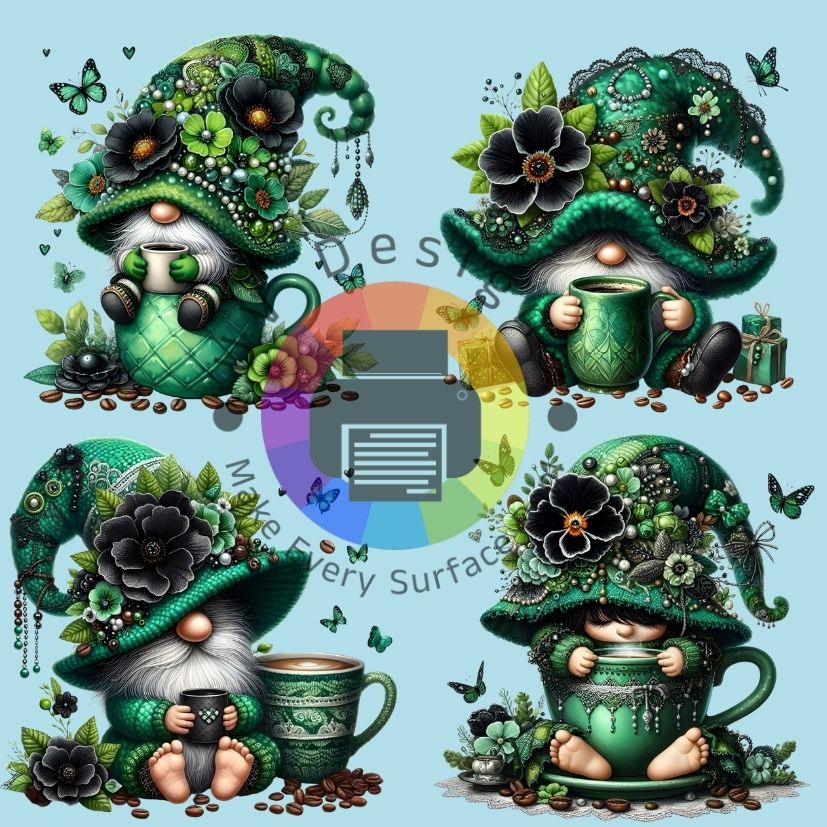 6 cm Koffie gnomes - groen