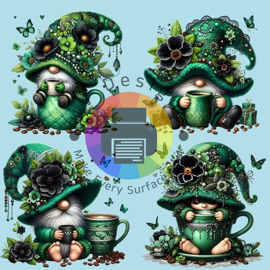 6 cm Koffie gnomes - groen