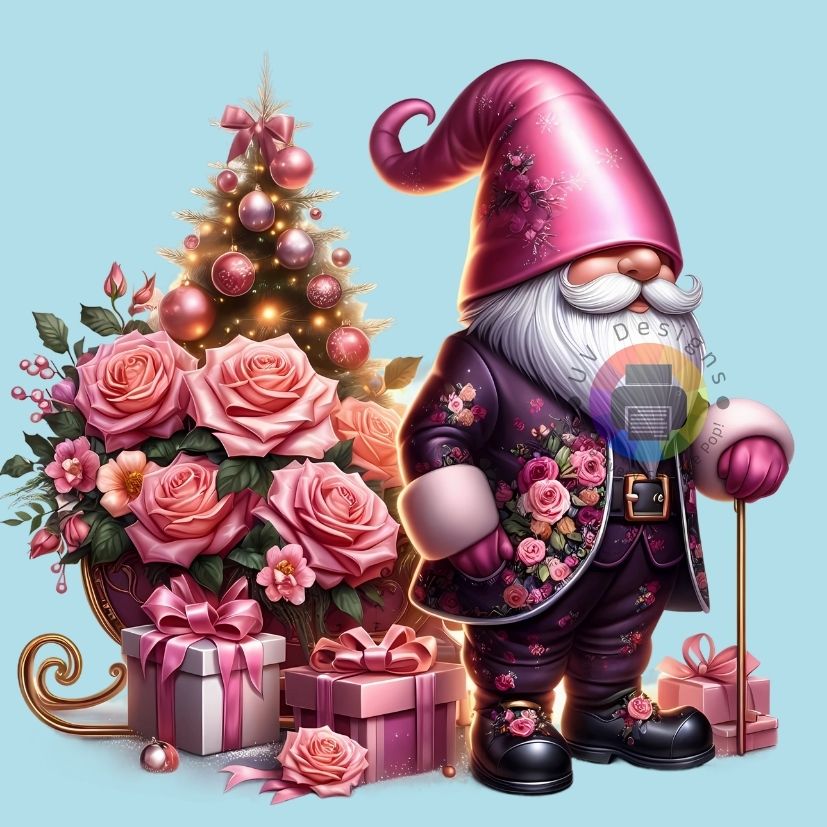 12 cm Roze kerst kabouter nr 7