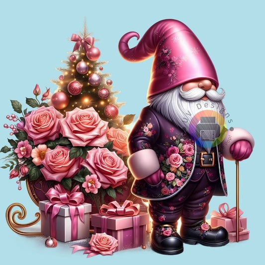 12 cm Roze kerst kabouter nr 7