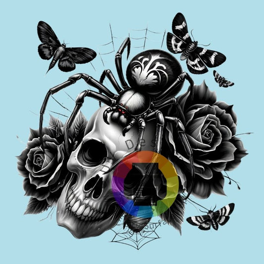 Zwarte skull - spin - mot