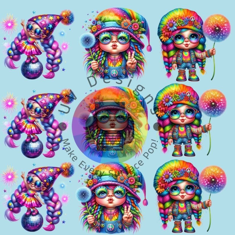 4 cm Regenboog hippie gnomes nr 1