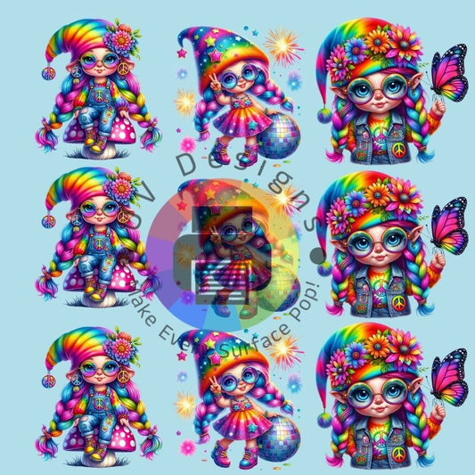 4 cm Regenboog hippie gnomes nr 2