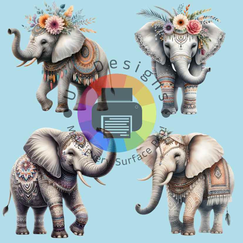 Éléphants bohèmes de 6 cm