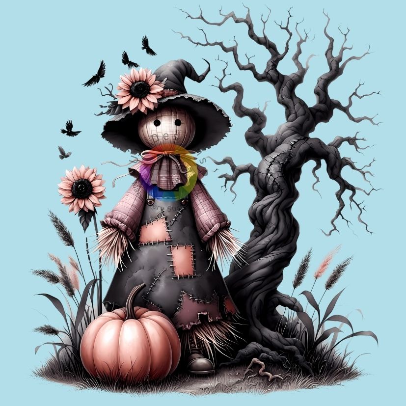 Straw doll - tree - pumpkin