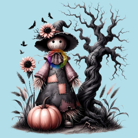Straw doll - tree - pumpkin