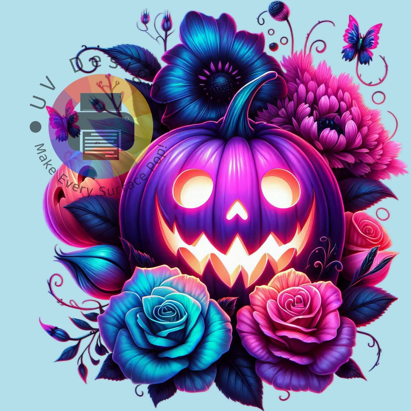 Pompoen met bloemen nr 1