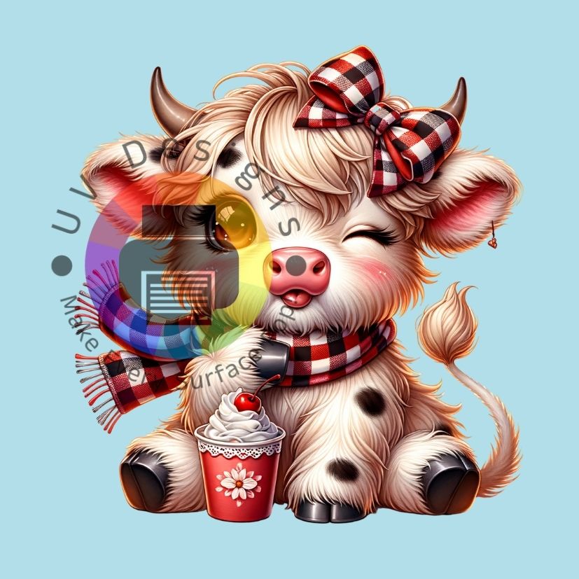 Wit Highland koetje met milkshake en kers nr 2