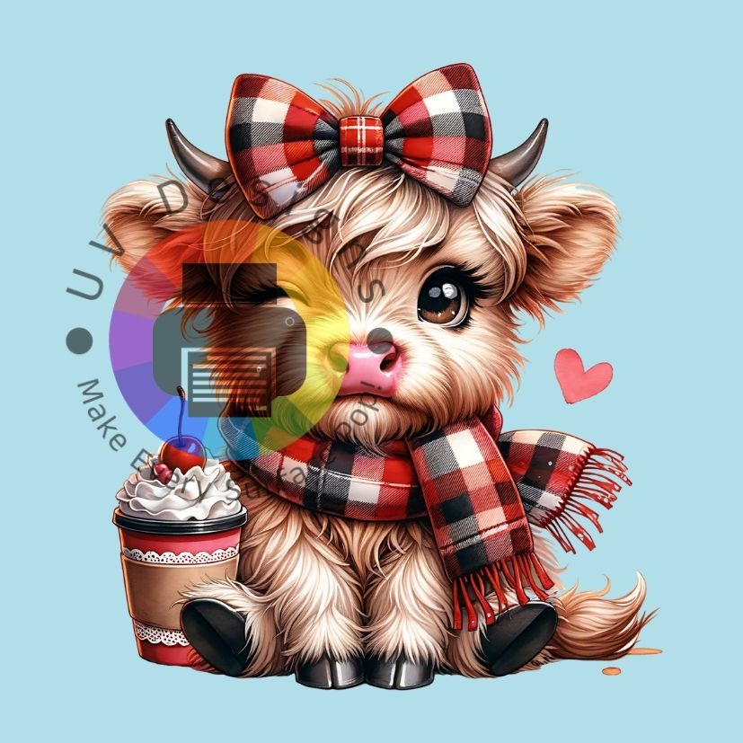 Wit Highland koetje met milkshake en kers nr 3