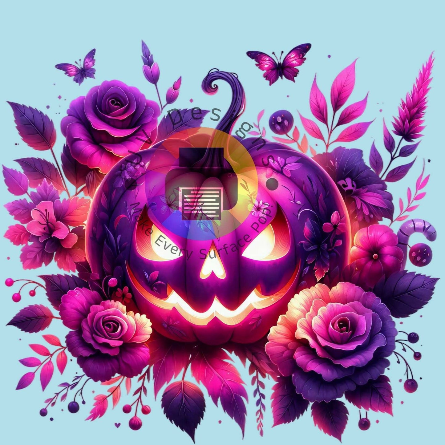 Pompoen met bloemen nr 2