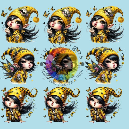 4 cm Gothic gnome girls nr 3